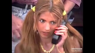 Vintage babe gets her holes fucked hard