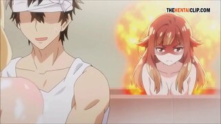 College babes have a bath with a young boy - hentai
